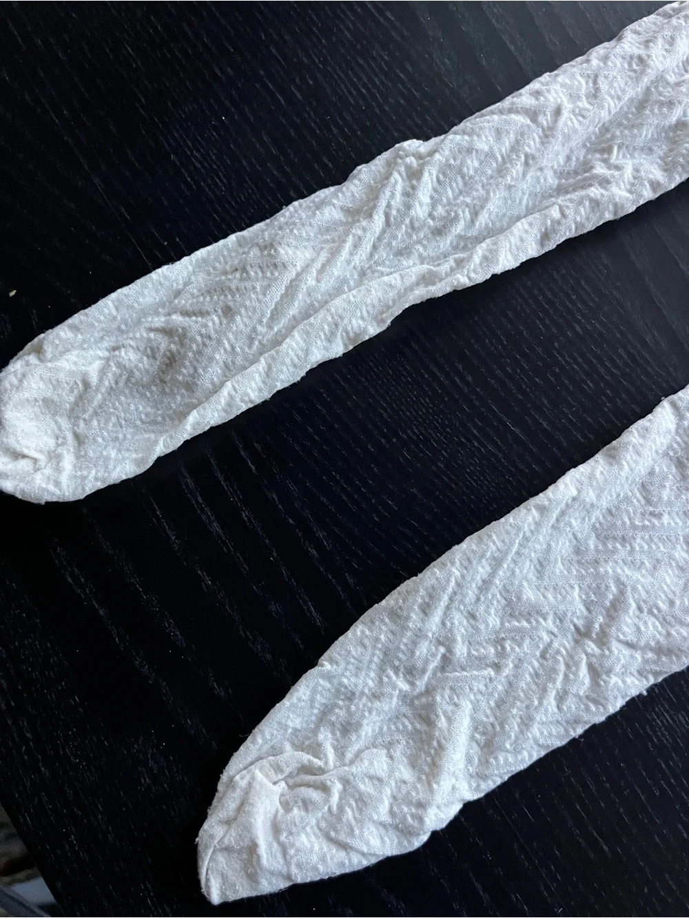 White Textured Knit Tights Cable Chevron Pattern Footed